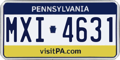 PA license plate MXI4631