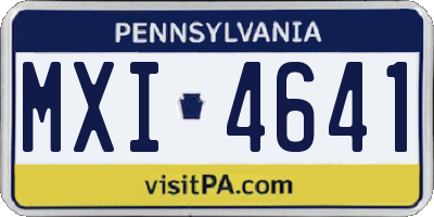 PA license plate MXI4641