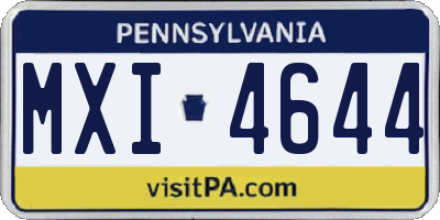 PA license plate MXI4644