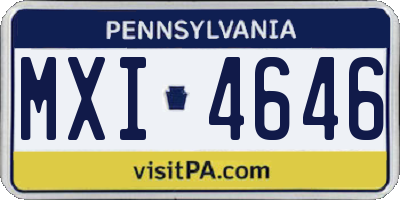 PA license plate MXI4646