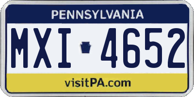 PA license plate MXI4652