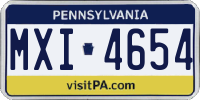 PA license plate MXI4654