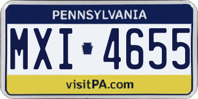 PA license plate MXI4655