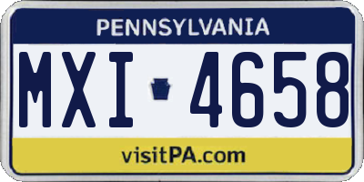 PA license plate MXI4658