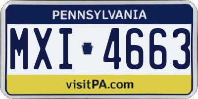 PA license plate MXI4663
