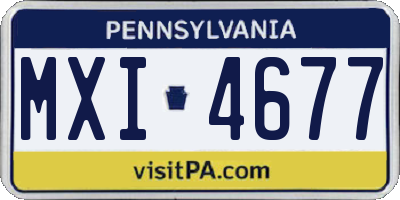 PA license plate MXI4677