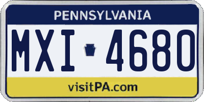 PA license plate MXI4680