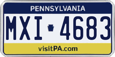 PA license plate MXI4683