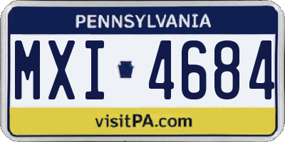 PA license plate MXI4684