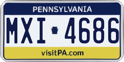 PA license plate MXI4686