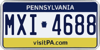 PA license plate MXI4688