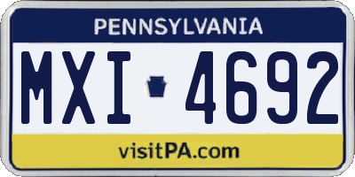 PA license plate MXI4692