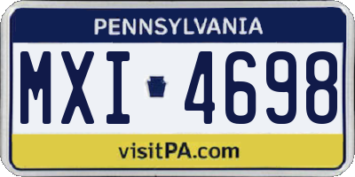 PA license plate MXI4698