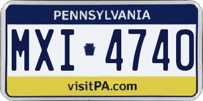 PA license plate MXI4740