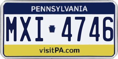 PA license plate MXI4746