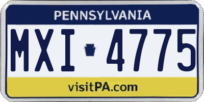 PA license plate MXI4775