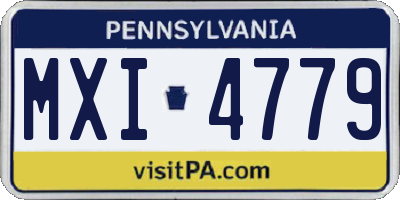 PA license plate MXI4779