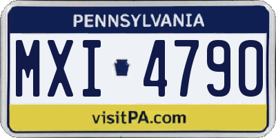 PA license plate MXI4790