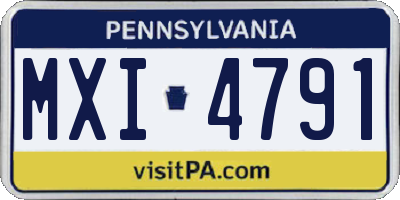 PA license plate MXI4791