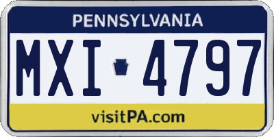 PA license plate MXI4797