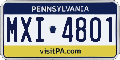 PA license plate MXI4801