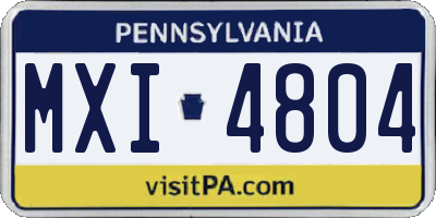 PA license plate MXI4804