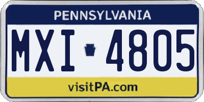 PA license plate MXI4805