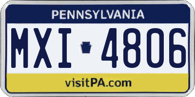 PA license plate MXI4806