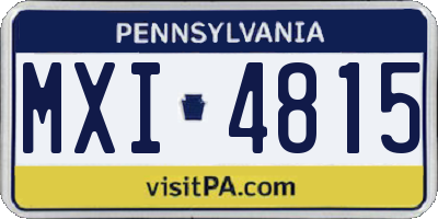 PA license plate MXI4815
