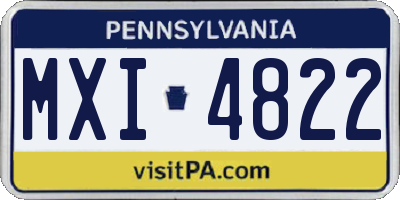 PA license plate MXI4822