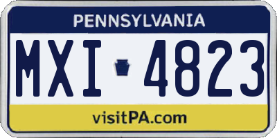 PA license plate MXI4823