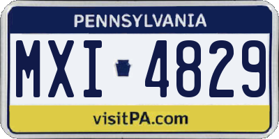PA license plate MXI4829