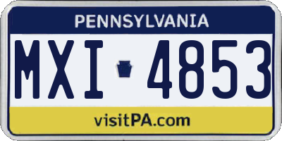 PA license plate MXI4853