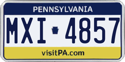 PA license plate MXI4857
