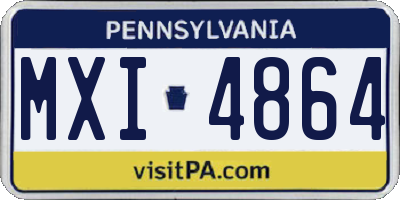 PA license plate MXI4864