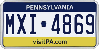 PA license plate MXI4869