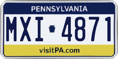PA license plate MXI4871