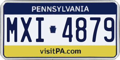 PA license plate MXI4879