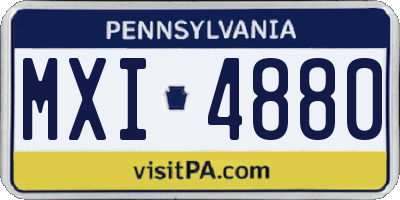 PA license plate MXI4880