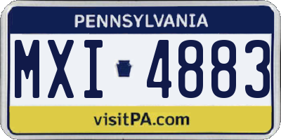PA license plate MXI4883
