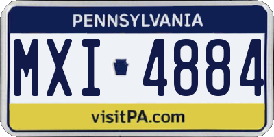 PA license plate MXI4884