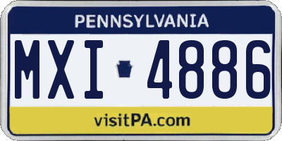 PA license plate MXI4886