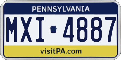 PA license plate MXI4887