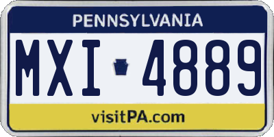 PA license plate MXI4889