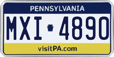 PA license plate MXI4890