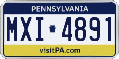 PA license plate MXI4891