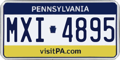 PA license plate MXI4895