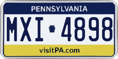 PA license plate MXI4898