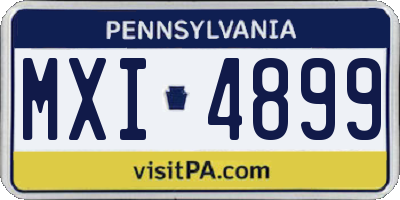 PA license plate MXI4899