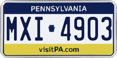 PA license plate MXI4903